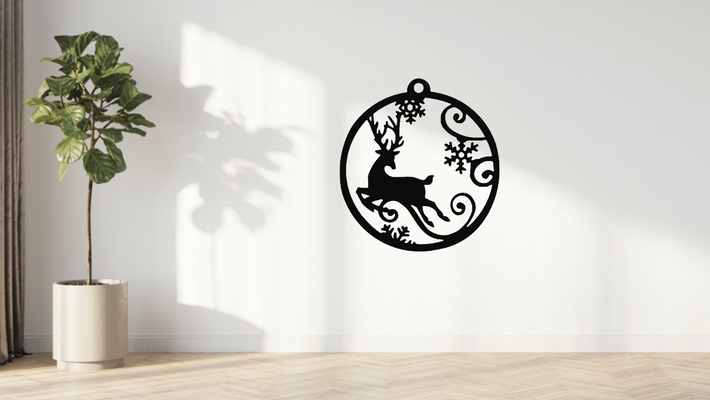 sauter noël renne mur art arbre décoration by imprimerthatboii rennesnoël décorations sapin mural 3d print model - Mito3D