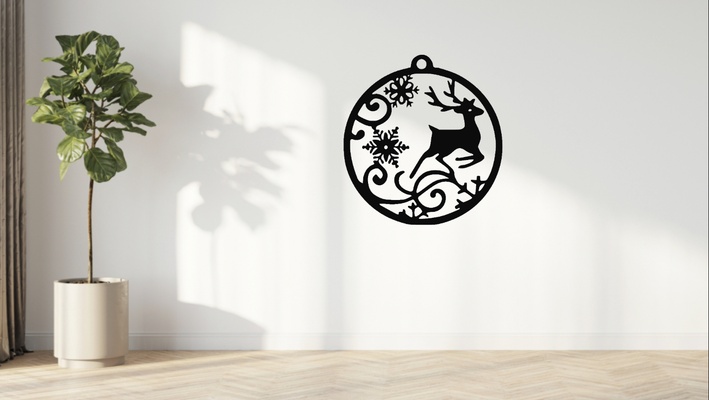 sauter noël renne 2 mur art arbre décoration by imprimerthatboii rennesnoël décorations sapin mural 3d print model - Mito3D