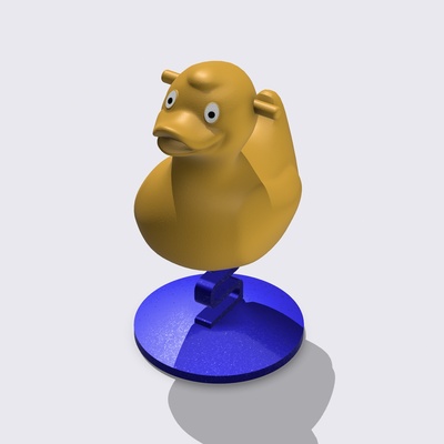 seesaw duck on spring bobblehead by printthatboii funny bobble rubberduck 3d print model - Mito3D