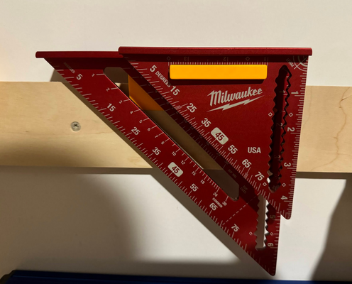 milwaukee double speed rafter square wall holder by siming designs woodworkingtools wallhanging frenchcleat 3d print model - Mito3D