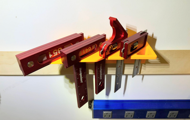 marcenaria quadrado parede grampo suporte by siming designs ferramentas madeira quadrados frenchcleat 3d print model - Mito3D