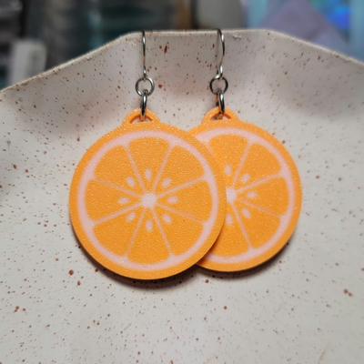 orange slice earrings by synneluna 3d print model - Mito3D