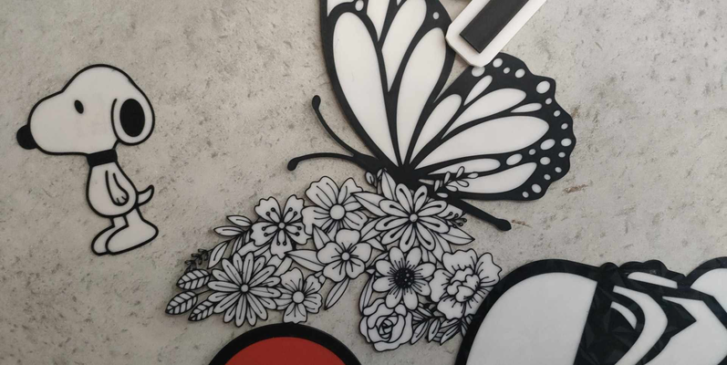 kelebek by tomurcuklar kelebekler 2d sanat duvar 2dart uçmak çiçek 3d print model - Mito3D