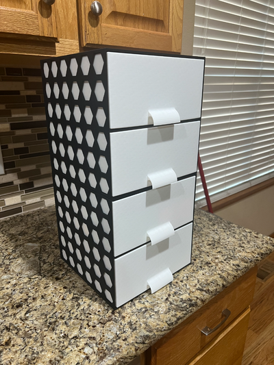 modular 2 gaveta armazenamento cubo by mkcamc caixa solução gavetas organizador organização funcional fácil impressão apoia suporte livre casa escritório trabalhos manuais construir expansível 3d print model - Mito3D