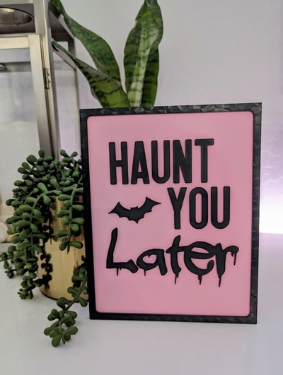 haunt - halloween wall sign by ntalekt frame picture halloweendecoration thingiverse pictureframe halloween2023 3d print model - Mito3D