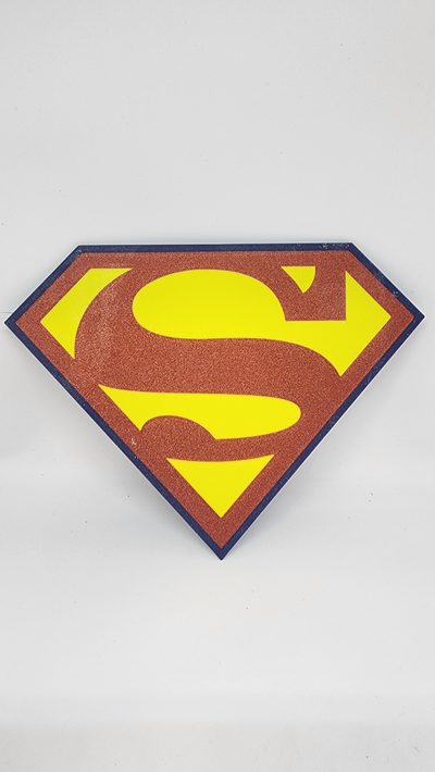 superhombre pared arte by diseños pantano osos logotipo superman dc historietas 3d print model - Mito3D