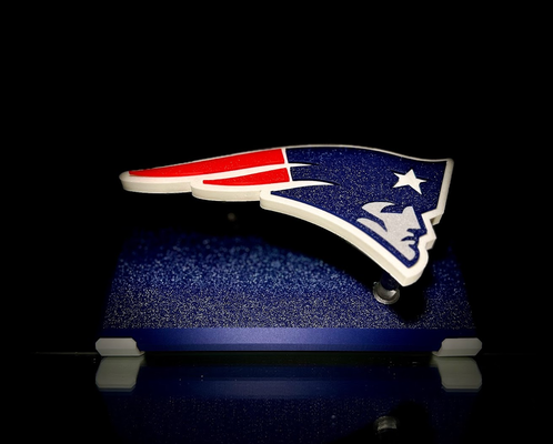 nfl england patriots floating logo sign by hangardesigns football multicolor 3d print model - Mito3D