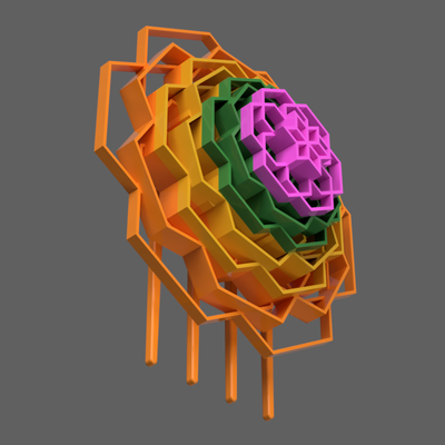 hexagonal hair pin by tjzdesign hexágono flor geométrico cabelo colorida grampo peruca 3d print model - Mito3D