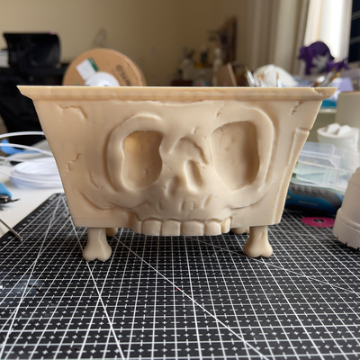 abandoned skull vessel by tmakeroo halloween container bone creepy trick or treat spooky cauldron 3d print model - Mito3D