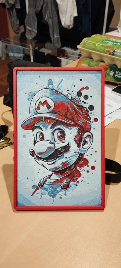 frame 150x240 - super mario painting hueforge remixed by allan fonroques 3d print model - Mito3D