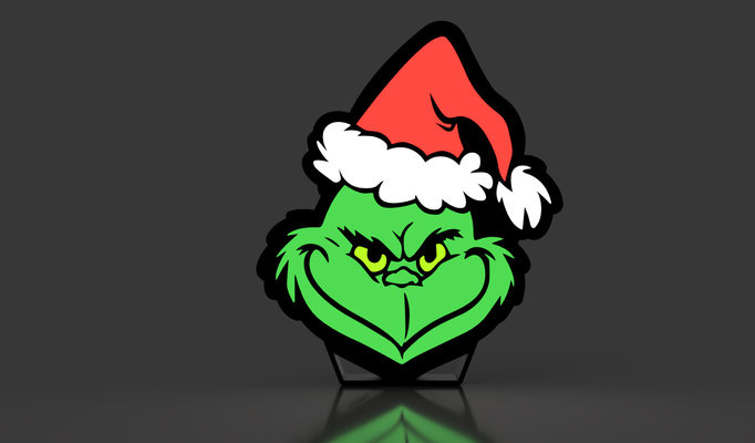grinch light box stand by three dimensions lightbox led christmas decor 3d print model - Mito3D
