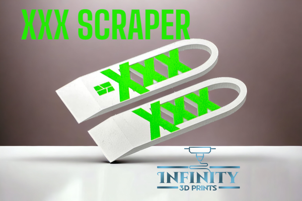 xxx bed scraper bambu logo & by infinity 3d prints purge fast multicolor scrapper bambulab pla x1c p1p a1 quick heatbed 3d print model - Mito3D