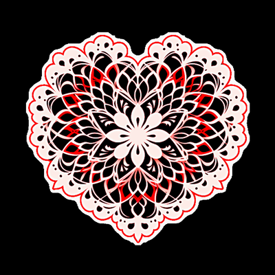 heart lace mandala - hueforge by archork hueforged coaster ams multicolor 3d print model - Mito3D