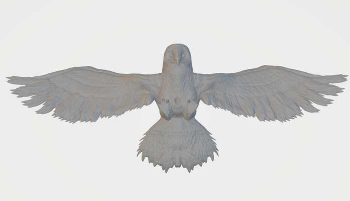 uçan ahır baykuş by finliler dövme sanat heykel zbrush eğlence organik tasarım 3d print model - Mito3D