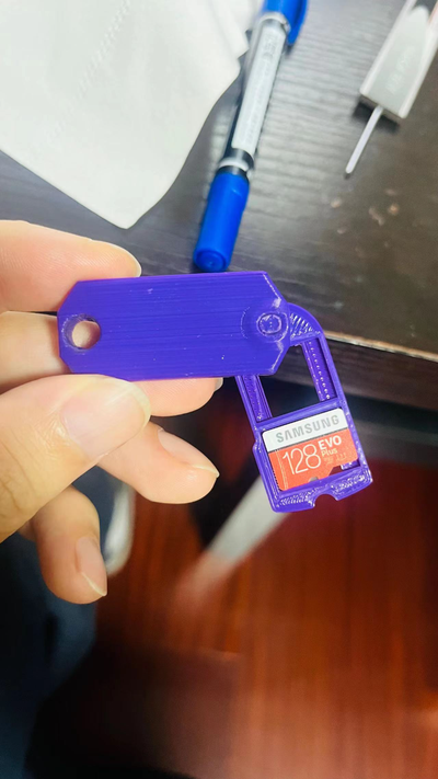 tf micro sd card keychain by 3d print model - Mito3D