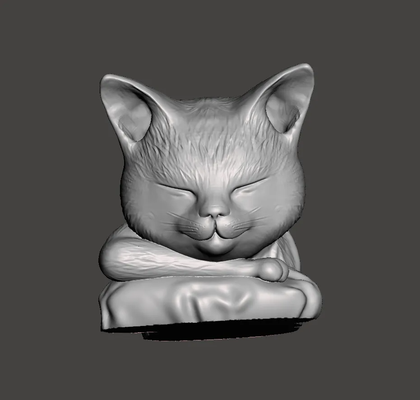 zorro cat by finns forge animal cute fun sleeping kitty smile 3d print model - Mito3D