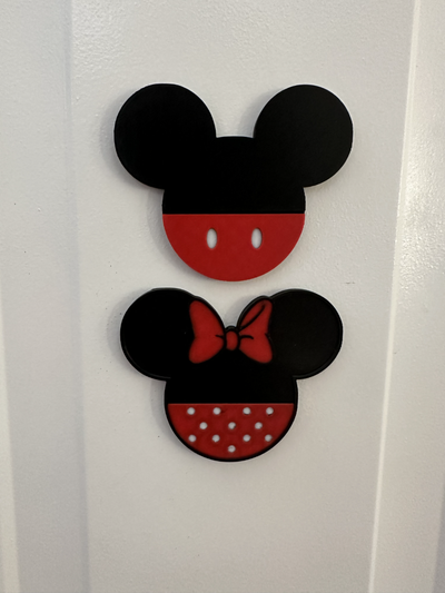 mickey minnie magnets by stevesdesigns disney cruise world disneyland mouse ears minniemouse magnet ship 3d print model - Mito3D