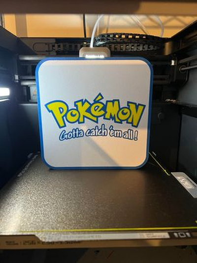 pokemon logo lightbox by amore stampe pokeball colpire catturare luce go 3d print model - Mito3D