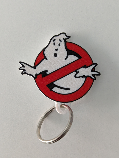 ghostbuster's keychain by z3dartandtech ghostbusters keyring multicolor funny 3d print model - Mito3D