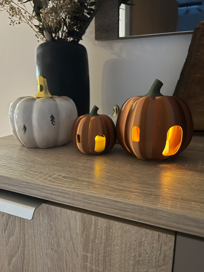 pumpkinhouse tealight by jlnmrfls teelicht pumpkin halloween house 3d print model - Mito3D
