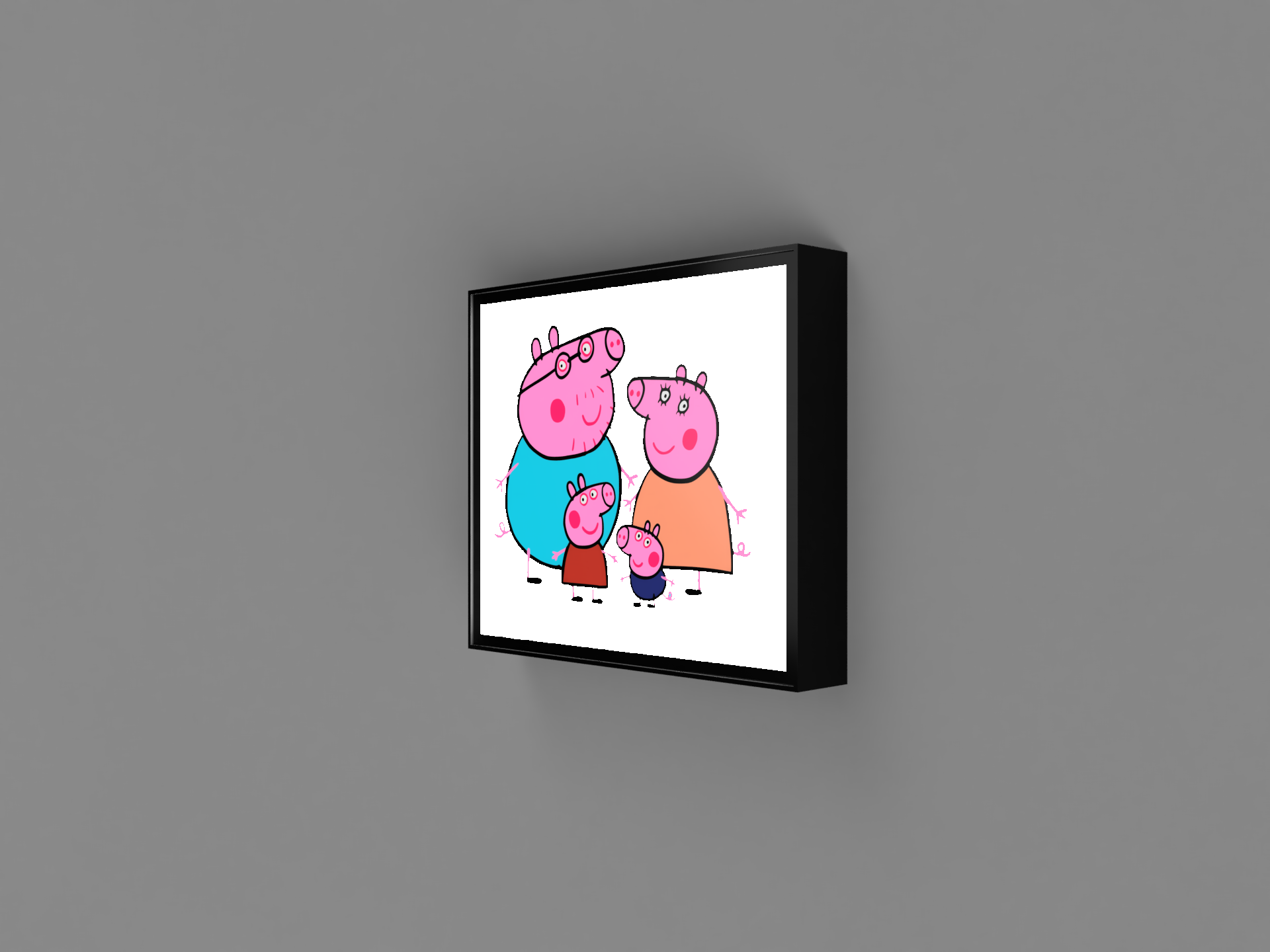 peppa domuz hafif kutu led lamba by nico91 çocuklar oda ışık 3D print model - Mito3D