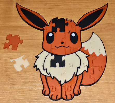 eevee puzzle - pokemon puzzles separate colors by emashi pokemontoy 3d print model - Mito3D