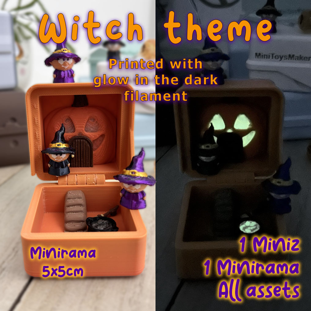 witch - minirama by minitoysmaker toy pollypocket character scenery halloween 3D print model - Mito3D