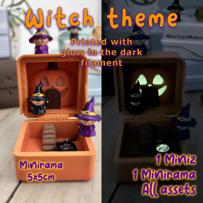witch - minirama by minitoysmaker toy pollypocket character scenery halloween 3d print model - Mito3D
