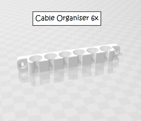 cable organizador kabel cabestro 6x by bam diseño administración halterung acortar escritorio 3d print model - Mito3D