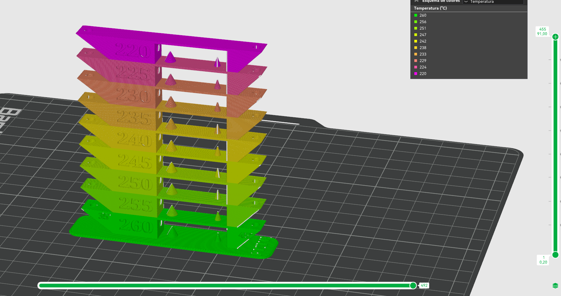 temp torre petg 260 220 remixato by borjasard calibrazione temperatura bamblulab p1 serie p1s 3D print model - Mito3D