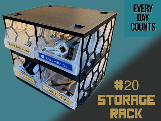 storage rack handy 20 bins stackable by day counts bin 3d print model - Mito3D