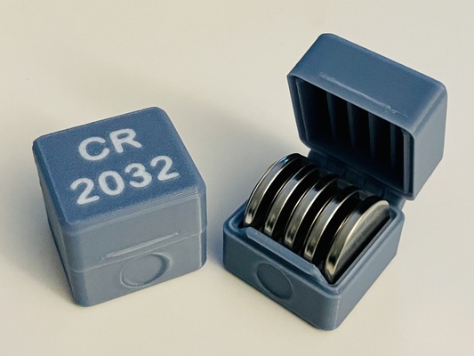 cr2032 boîte 5 cellules print in place remixé by schiko printinplace 3d print model - Mito3D