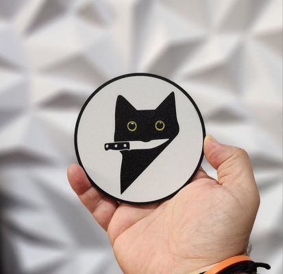 cat coaster by williams industries cats drink tea water beer bar halloween decor decoration kitchen 2023 art knife spooky trick or treat 2d 3d table 3d print model - Mito3D