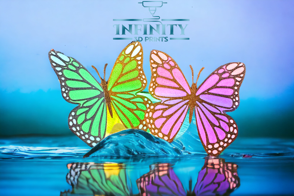 monarch butterfly - 3 layer 06mm -window stickers or fridge magnets fast easy print by infinity 3d prints window art magnet thin quick fun kids beautiful bugs ams caterpillar flys wings color 3d print model - Mito3D