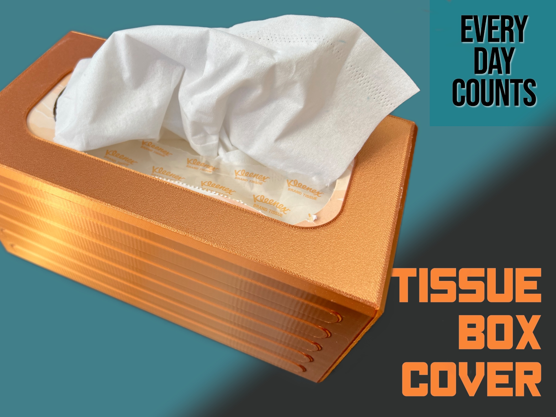 kleenex tissue box cover by day counts tissuebox tissueboxcover kleenexcover 3D print model - Mito3D