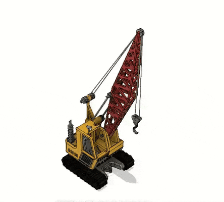 yellow crawler crane movements by black jack automotive movement thingiverse vehicle constructiontoys 3d print model - Mito3D
