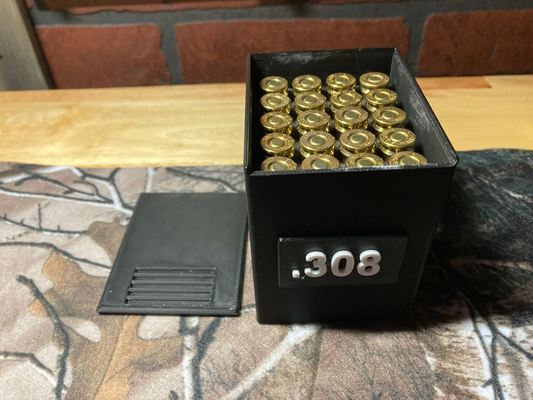 308 cephane durum kılıf 20 mermi by tekme atmak kutu tüfek 3d print model - Mito3D