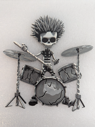 skeleton drummer by oper8ral hueforge 3d print model - Mito3D