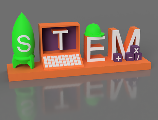 stem desk sculpture by studio science engineering technology math 3d print model - Mito3D