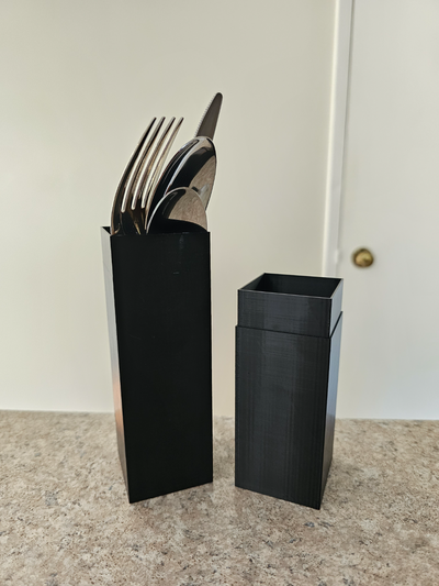 ustensiles cas gaine by carte pourboire ustensile fourchette cuillère couteau boîte déjeuner 3d print model - Mito3D