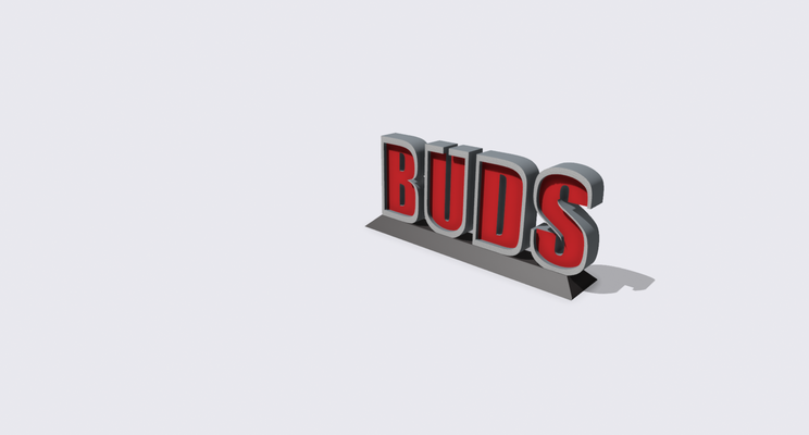 buds - gift bud by stevooo nameplate nameplaque buddy friend 3d print ams amscompatible supports supportsneeded custom original originaldesign 3d print model - Mito3D