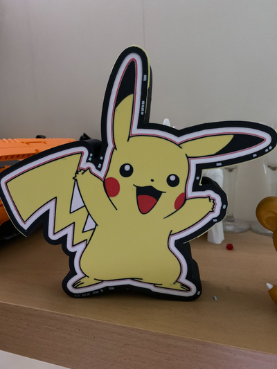 pikachu lámpara by bloxder arte 2d pokemon 3d print model - Mito3D