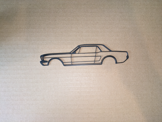 mustang silhouette by cruse2382 kunst 2d musclecar mauer 3d print model - Mito3D