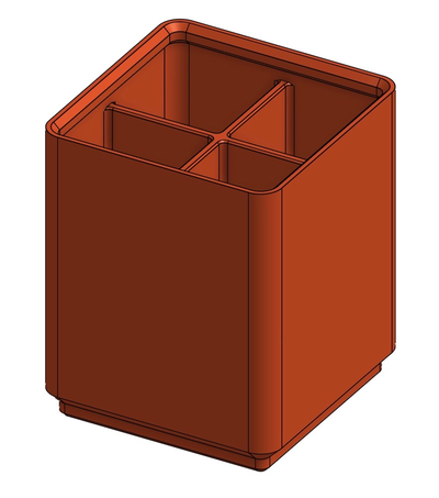 gridfinity basic bin - 4 sections by col4444 household house models 3d print model - Mito3D