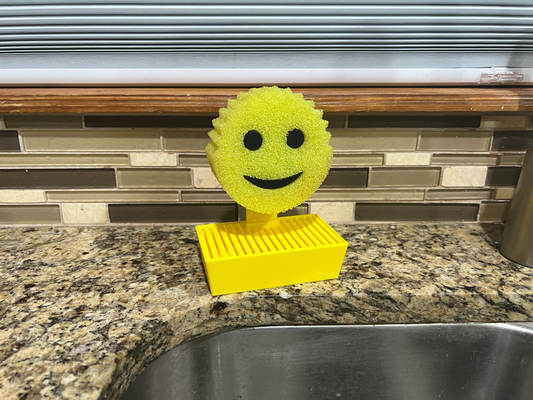 scrub daddy sponge holder by mkcamc household house models spongedrainer mount scrubber drain cleaning tool kitchen gadget sink tools helpful functional functionalprint easy print no supports support free 3d print model - Mito3D