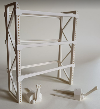 warehouse rack modular storage shelf 1 72 scale by druk3dtychy miniatures architecture to 3d print model - Mito3D