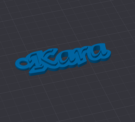 etikett kara by jonnycraft kunst 2d schlüsselbund 3d print model - Mito3D
