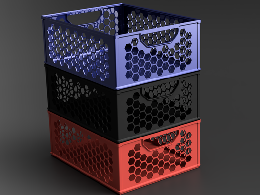 hexstorage v2 grande by ollemark domestico casa modelli esagonale esagono scatola impilabile conservazione immagazzinaggio 3d print model - Mito3D