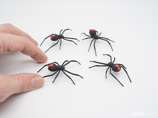 dual color spider remixed by agepbiz household pets black widow halloween decoration 3d print model - Mito3D
