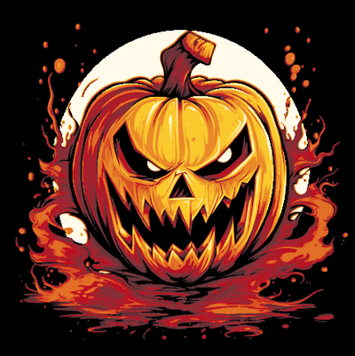 scary pumpkin - hueforge filament painting by sniken art 2d jack o lantern filamentpainting mmu multi color halloween 4 swap pei decoration picture frame spooky 3d print model - Mito3D